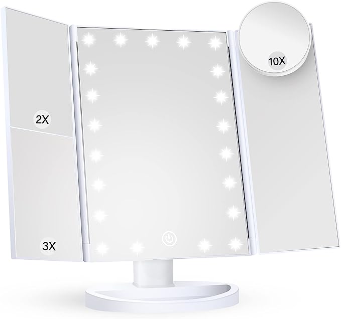 Trifold LED Makeup Vanity Mirror