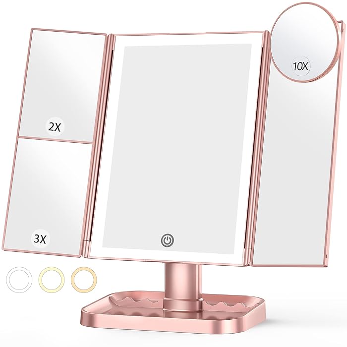 Trifold LED Makeup Vanity Mirror