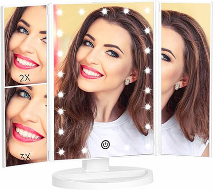 Trifold LED Makeup Vanity Mirror