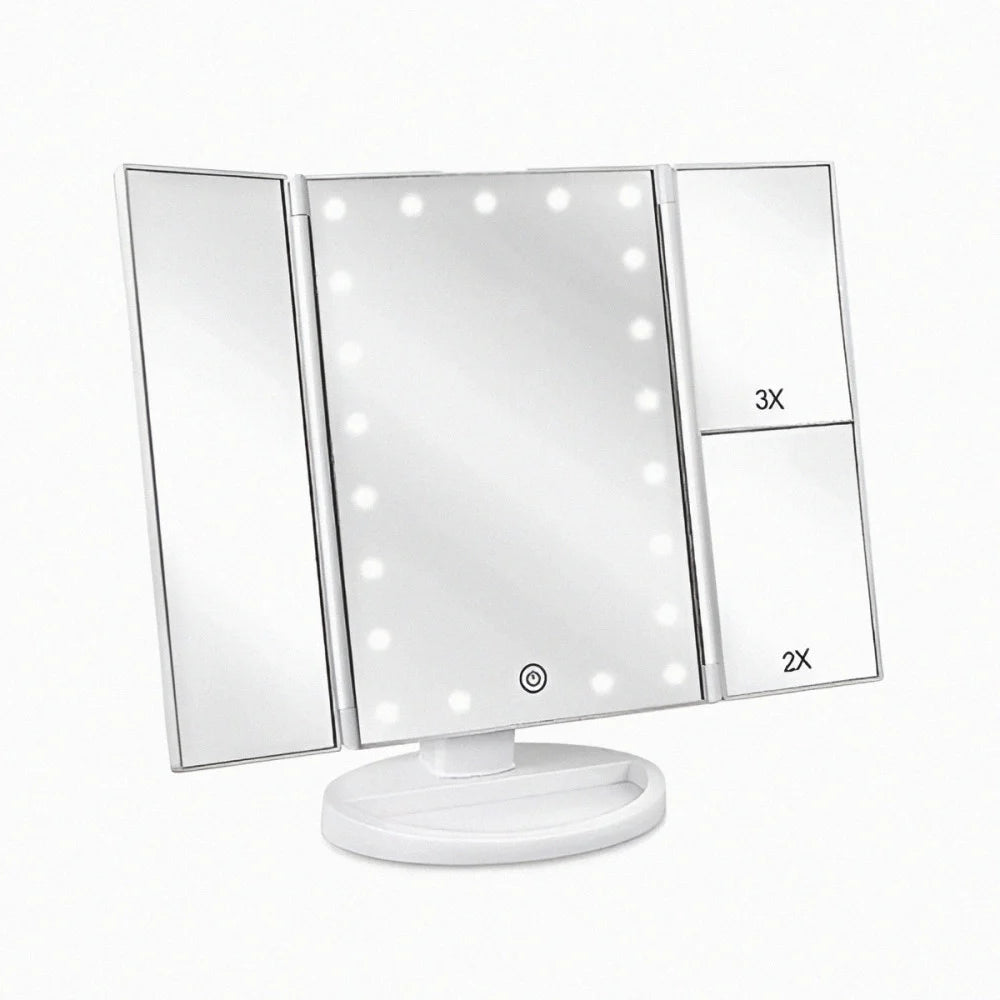 Trifold LED Makeup Vanity Mirror